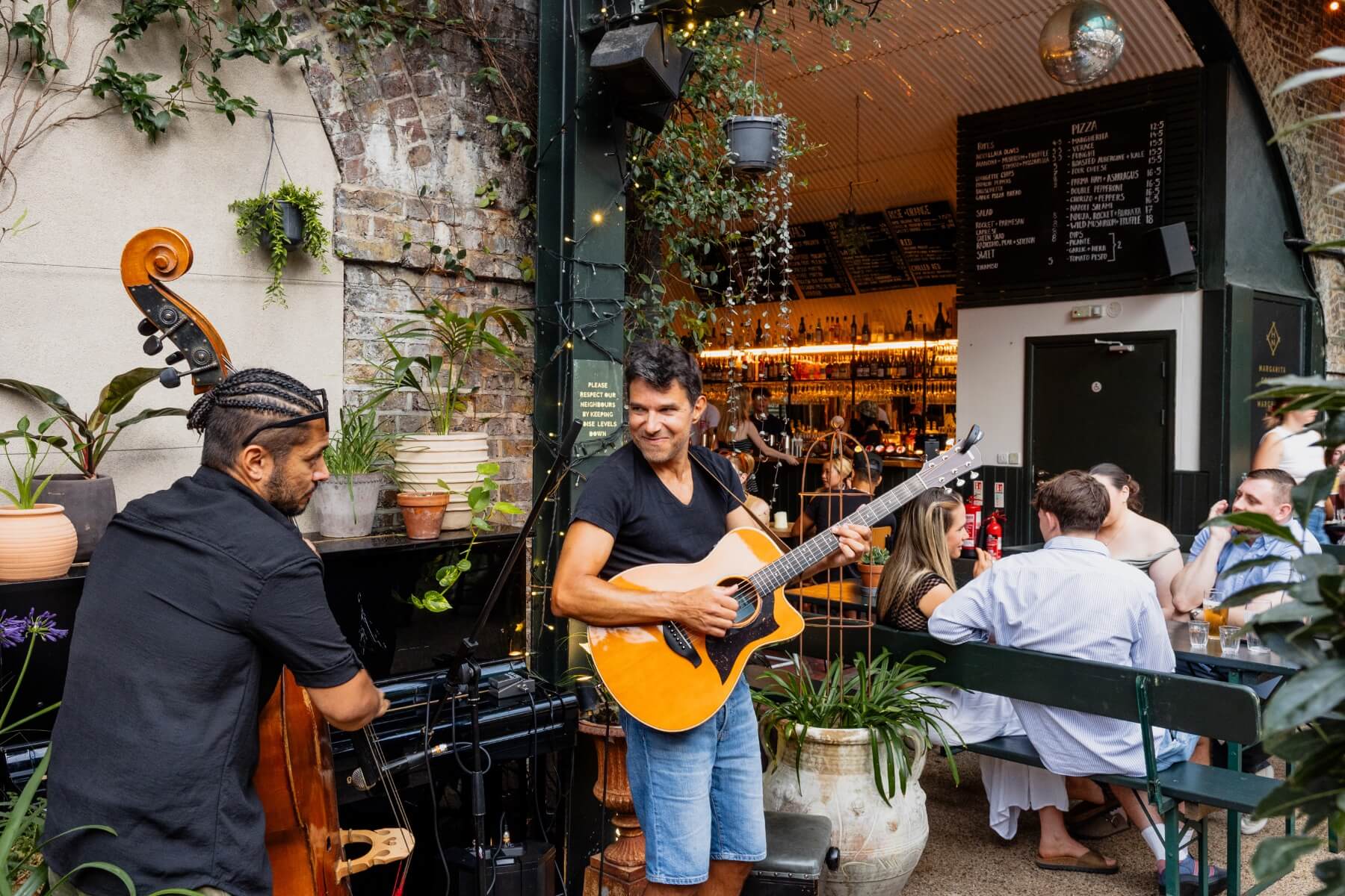 Live musicians playing 